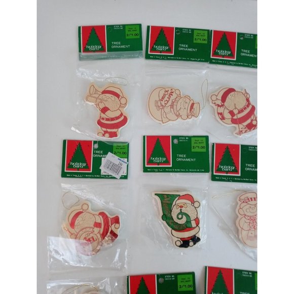 Vintage Lot Of 18 Holiday Trim Foam Tree Ornament Santa Snowman 2 7/8" - Picture 2 of 8